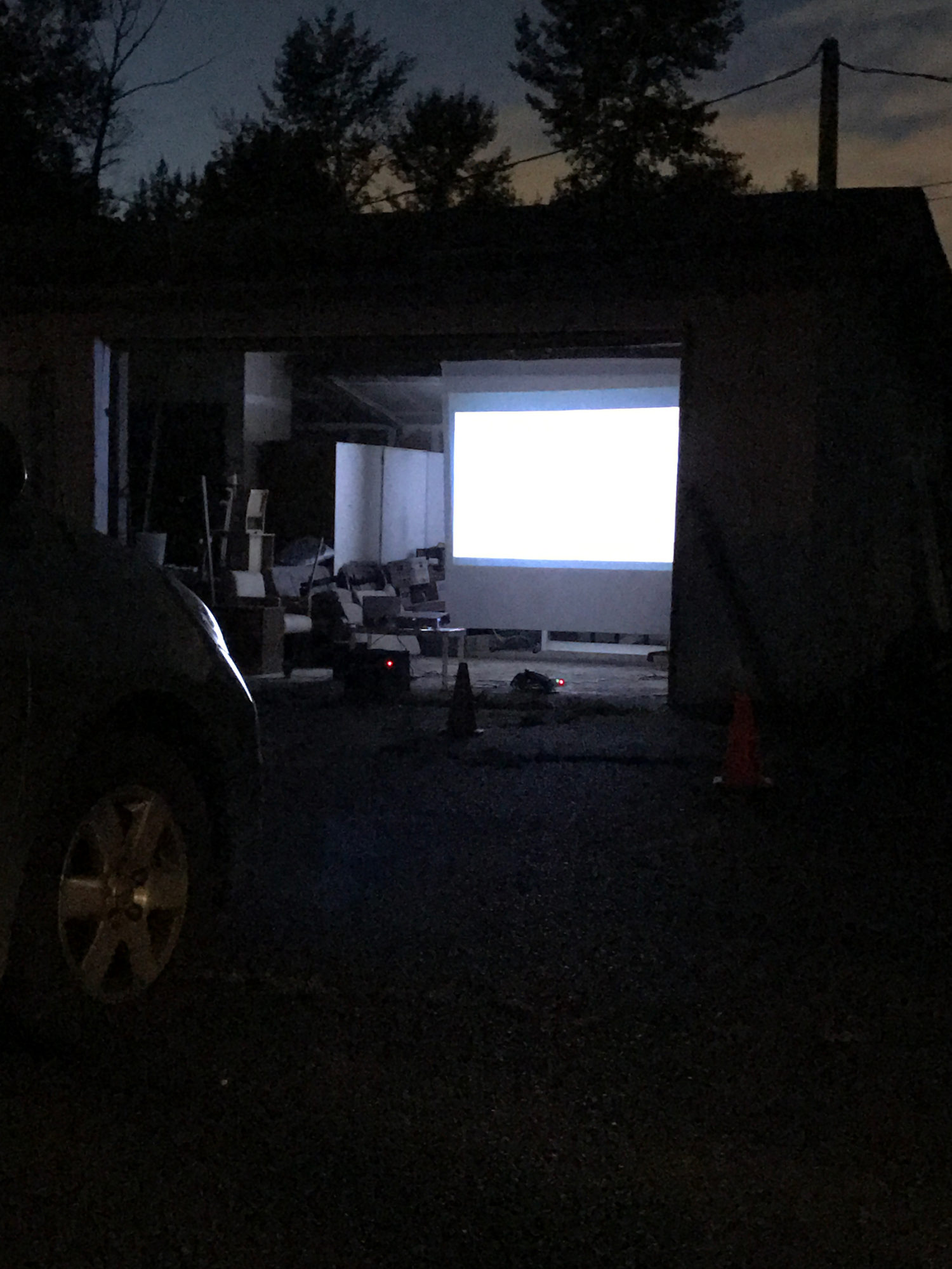 Nighttime viewing at the drive-in.
